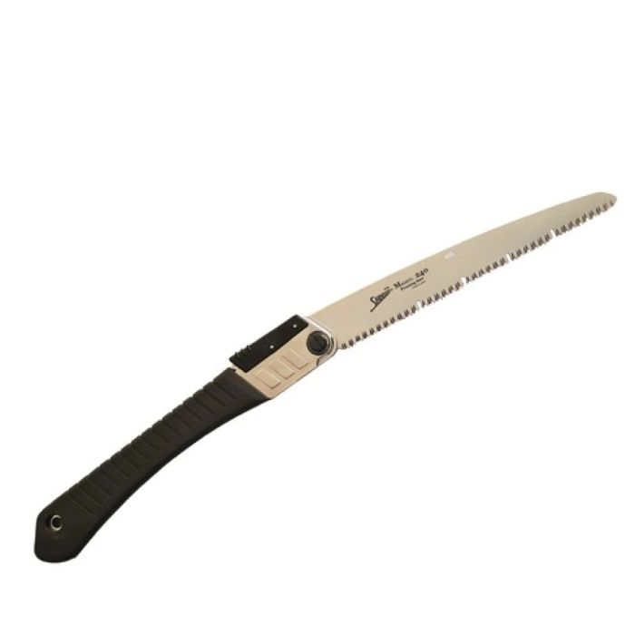 Shogun L-240 Japanese Mighty Folding Pruning Saw 240mm with chrome-plated steel chassis and rubber grip