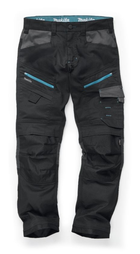 Makita MK303M Vector Stretch Trousers in Black 38R