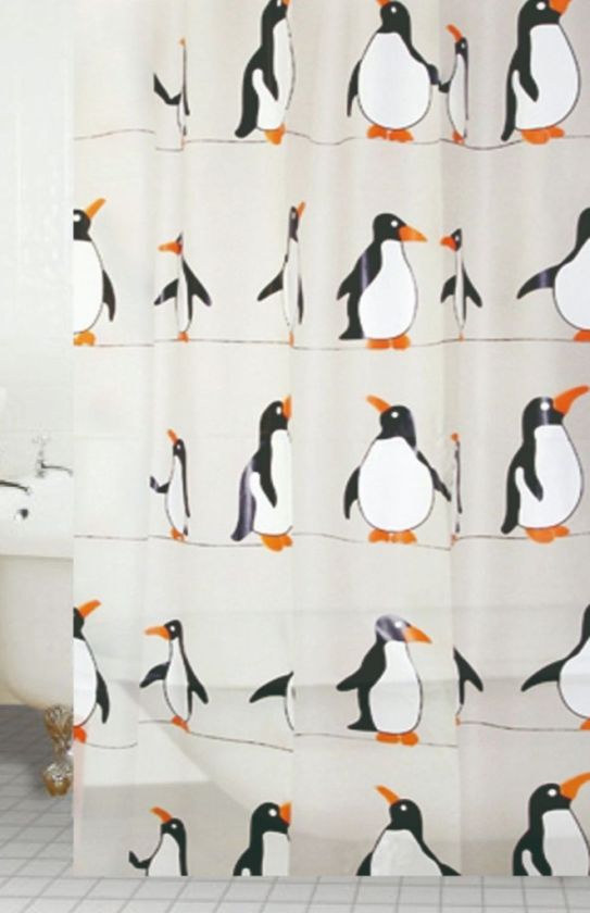 Blue Canyon SC409 PEVA Penguin Shower Curtain 180 x 180cm