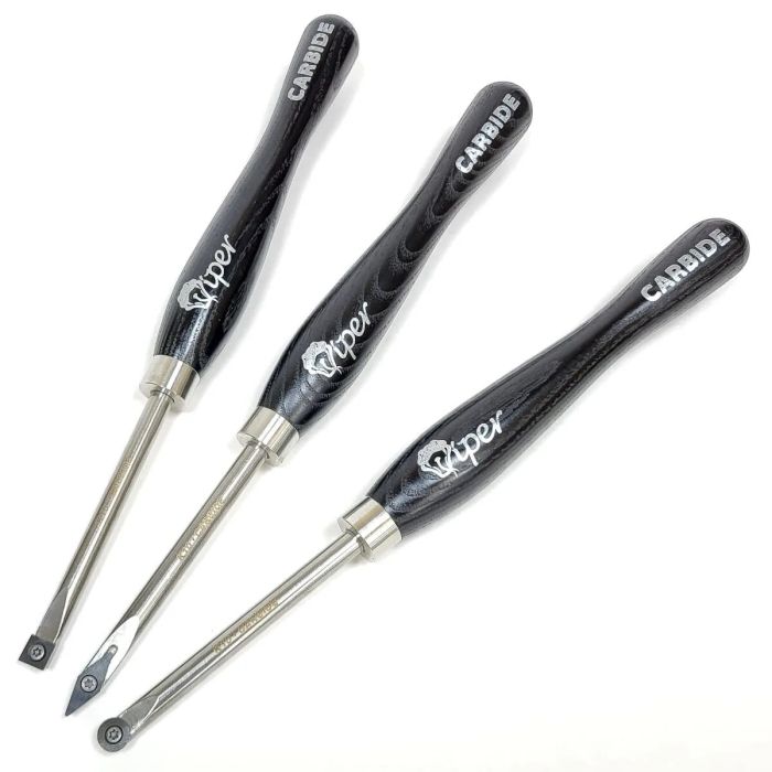 Charnwood TCSET3S Carbide Tipped Wood Turning Tools 3 Piece Compact Set
