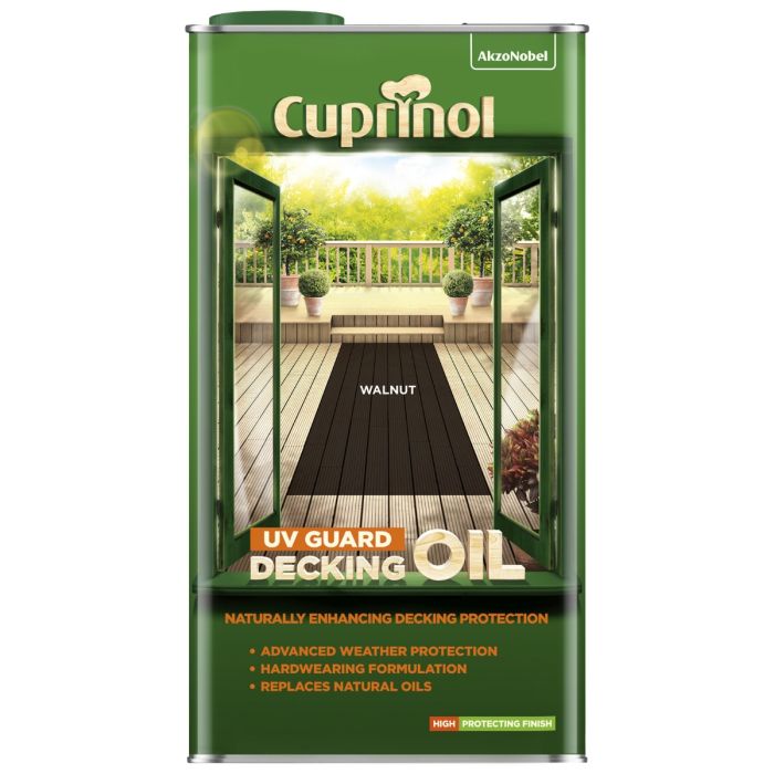 Cuprinol UV Guard Decking Oil in Walnut, 5L