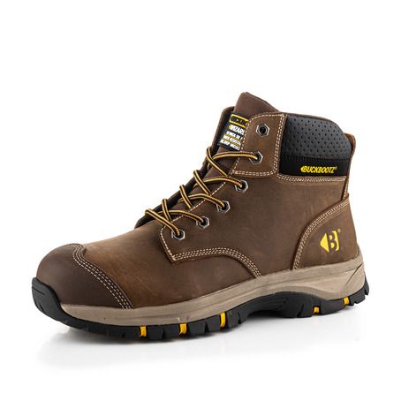 Buckbootz Wizardz Nubuckz Lace Boot Size 12 safety work boot in brown action leather