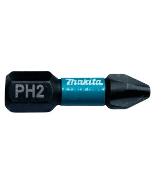 Makita B-63616 Impact Screw Bit - PH2 with a black coating