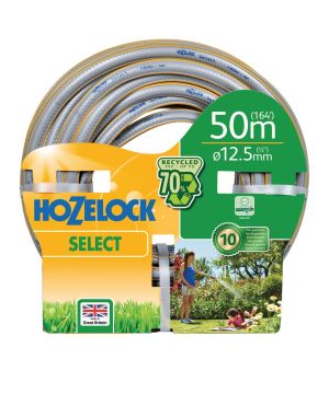 Hozelock Select Hose 100-100-609, 50m length, 12.5mm diameter, 4-layer braided garden hose