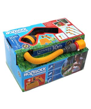 Hozelock 100-101-267 Wonderhoze with Multi Spray Gun, 30m expandable woven hose