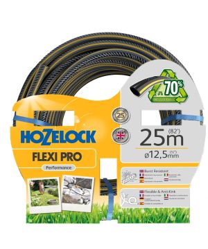 Hozelock 100-101-511 FlexiPro Hose 25m with grey and yellow stripes
