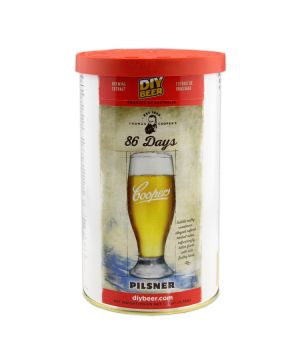 Coopers 1.7kg 40 Pint 86 Days Pilsener Beer Making Kit in golden