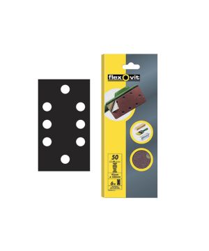 Flexovit 1/3 Sanding Sheets 93 x 185 mm Quick Release Coarse 50g pack of 6