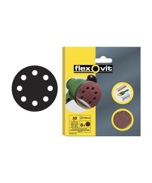 Flexovit 125mm 120g Hook and Loop Sanding Discs, pack of 6