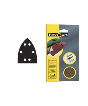 Flexovit Detail Hook and Loop Sanding Sheets 105mm x 175mm Fine 120g pack of 6
