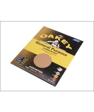 Oakey OAK58286 Assorted Sandpaper Sheets Pack Of 5