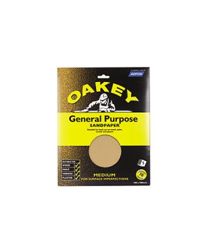 Oakey OAK58289 Medium Sandpaper Sheets Pack Of 5
