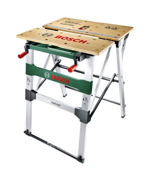 Bosch PWB 600 Work Bench with 680 mm bamboo surface and 200 kg capacity