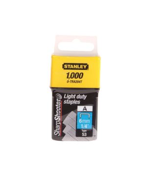 Stanley 0-TRA204T Light Duty Staples 6mm Pack of 1000