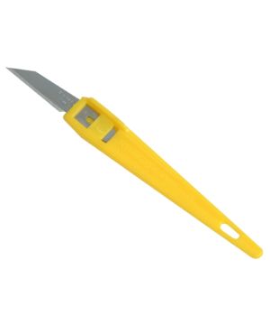 Stanley 0-10-601 throwaway craft knife with tapered plastic body, card of three