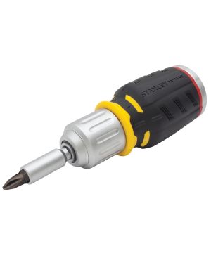 Stanley FMHT0-62688 FatMax stubby ratchet screwdriver with soft-grip handle and 3-position ratchet