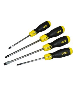 Stanley 0-65-013 4-piece Cushion Grip screwdriver set with chrome plated bars