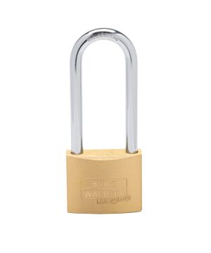 Burg Wachter 400 E Hb 50 80 Sb Brass Long Padlock 50mm with chrome plated finish