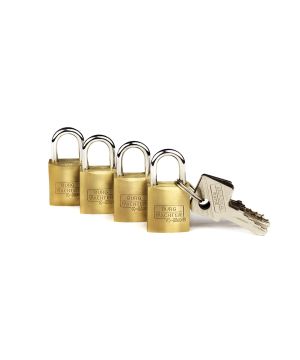 Burg Wachter Quadra 222 15 Sb Brass Padlock 15mm pack of four in brass
