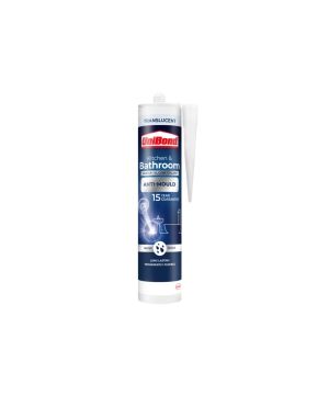 Unibond Kitchen and Bathroom Anti-Mould Silicone Sealant, Translucent, 274g tube