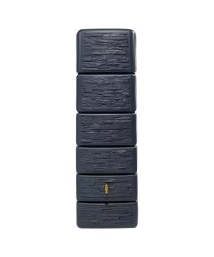 Graf Dark Grey Slim Stone Wall Tank 330L water butt with dark grey stone effect finish
