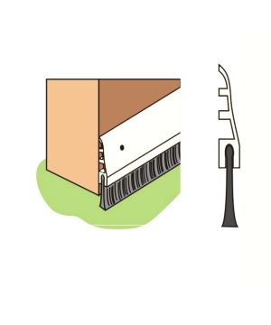 Warmseal G13201 92cm Brush Threshold Strip in White