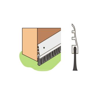 Warmseal G13101 92cm brush threshold strip in polished aluminium