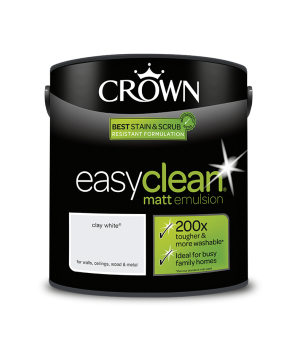 Crown Easyclean Clay White Matt Emulsion Paint 2.5L