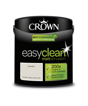 Crown Easyclean Snowfall Matt Emulsion Paint 2.5L with matt finish