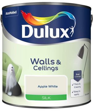 Dulux Silk Emulsion Paint Apple White 2.5L tin