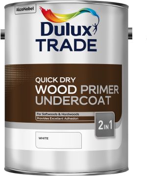 Dulux Trade Quick Dry Wood Primer Undercoat 5L water-based matt primer
