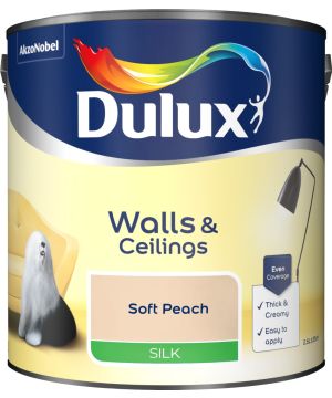 Dulux Silk Emulsion Paint Soft Peach 2.5L tin