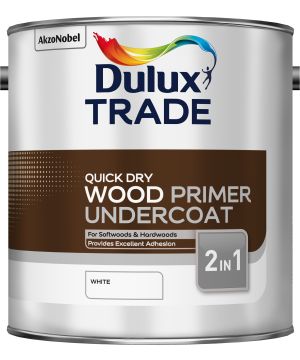 Dulux Trade Quick Dry Wood Primer Undercoat 2.5L matt water-based primer and undercoat