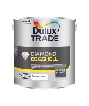 Dulux Trade Diamond Eggshell 2.5L interior paint in Pure Brilliant White