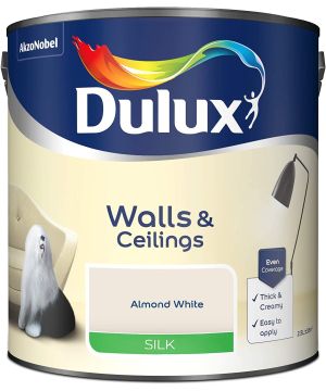 Dulux Almond White Silk Emulsion Paint - 2.5L tin