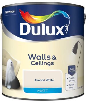 Dulux Matt Emulsion Paint, Almond White, 2.5L
