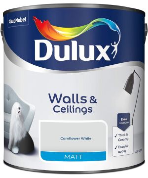 Dulux Matt Emulsion Paint in Cornflower White, 2.5L tin