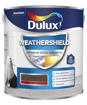 Dulux Weathershield Exterior Gloss Paint Conker 2.5L tin
