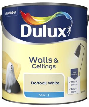 Dulux Daffodil White Matt Emulsion Paint, 2.5L tin