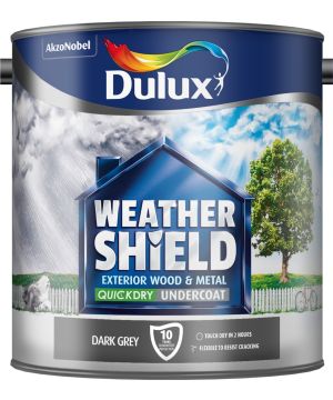 Dulux Weathershield Quick Dry Undercoat in Dark Grey, 2.5L tin