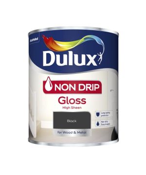 Dulux Non Drip Gloss Paint in Black, 750ml
