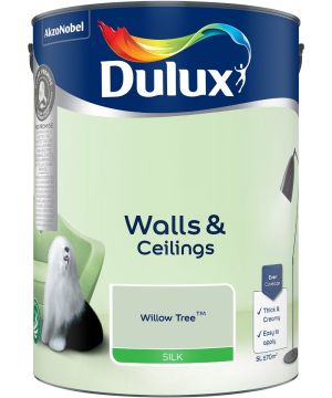 Dulux 5L Willow Tree Silk Emulsion Paint tub