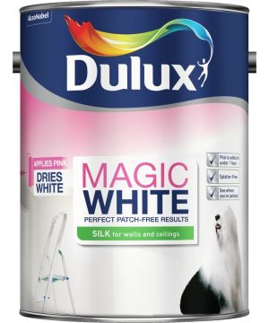 Dulux Magic White Silk Emulsion Paint Pure Brilliant White 5L