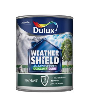 Dulux Weathershield Exterior Quick Dry Satin Paint in Heathland Green, 750ml