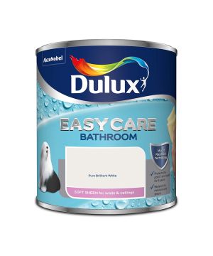 Dulux Easycare Bathroom Soft Sheen Emulsion paint in Pure Brilliant White, 1L tin