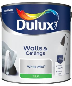 Dulux Silk Emulsion Paint White Mist 2.5L tin
