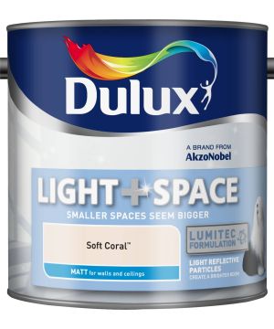 Dulux Light & Space Matt Emulsion Paint in Soft Coral, 2.5L