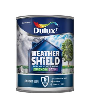 Dulux Weathershield Exterior Quick Dry Satin Paint in Oxford Blue, 750ml