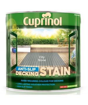 Cuprinol Anti Slip Decking Stain 2.5L in City Stone