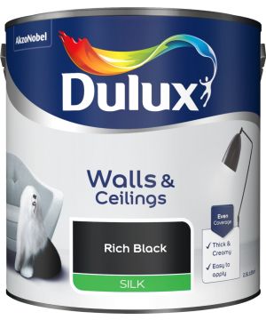 Dulux Silk Emulsion Paint Rich Black 2.5L tin